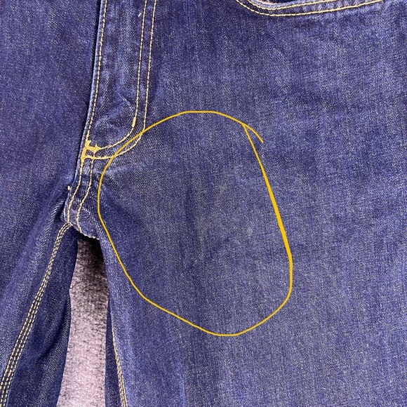 Carhartt Jeans Mens 32x32 Dark Blue Relaxed Straight Fit Cotton Denim Fit33.5x31 - Picture 9 of 15